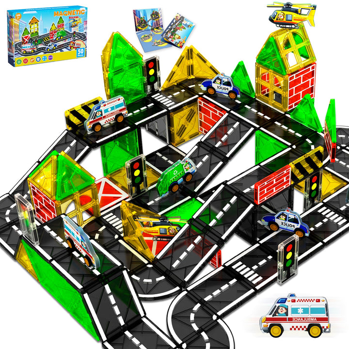 【Urban Road】Magnetic Tiles Building Blocks STEM Toys - 2025 Tile Collection
