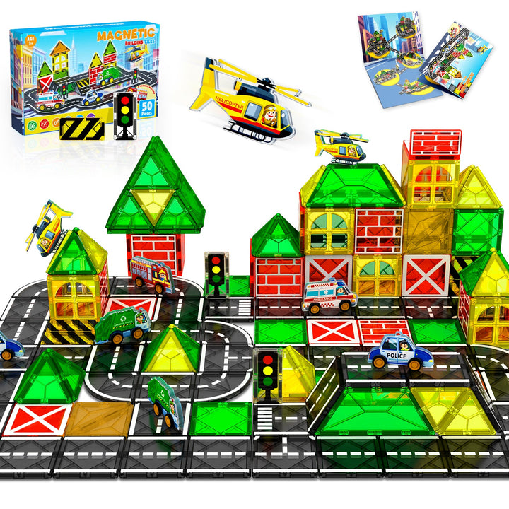 【Urban Road】Magnetic Tiles Building Blocks STEM Toys - 2025 Tile Collection