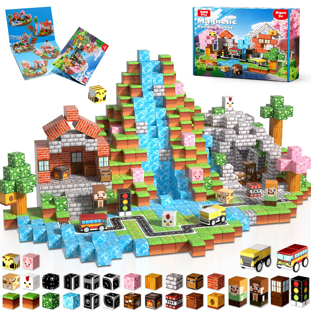 【Suburb City】Magnetic Tiles Building Blocks STEM Toys - 2025 Village Collection