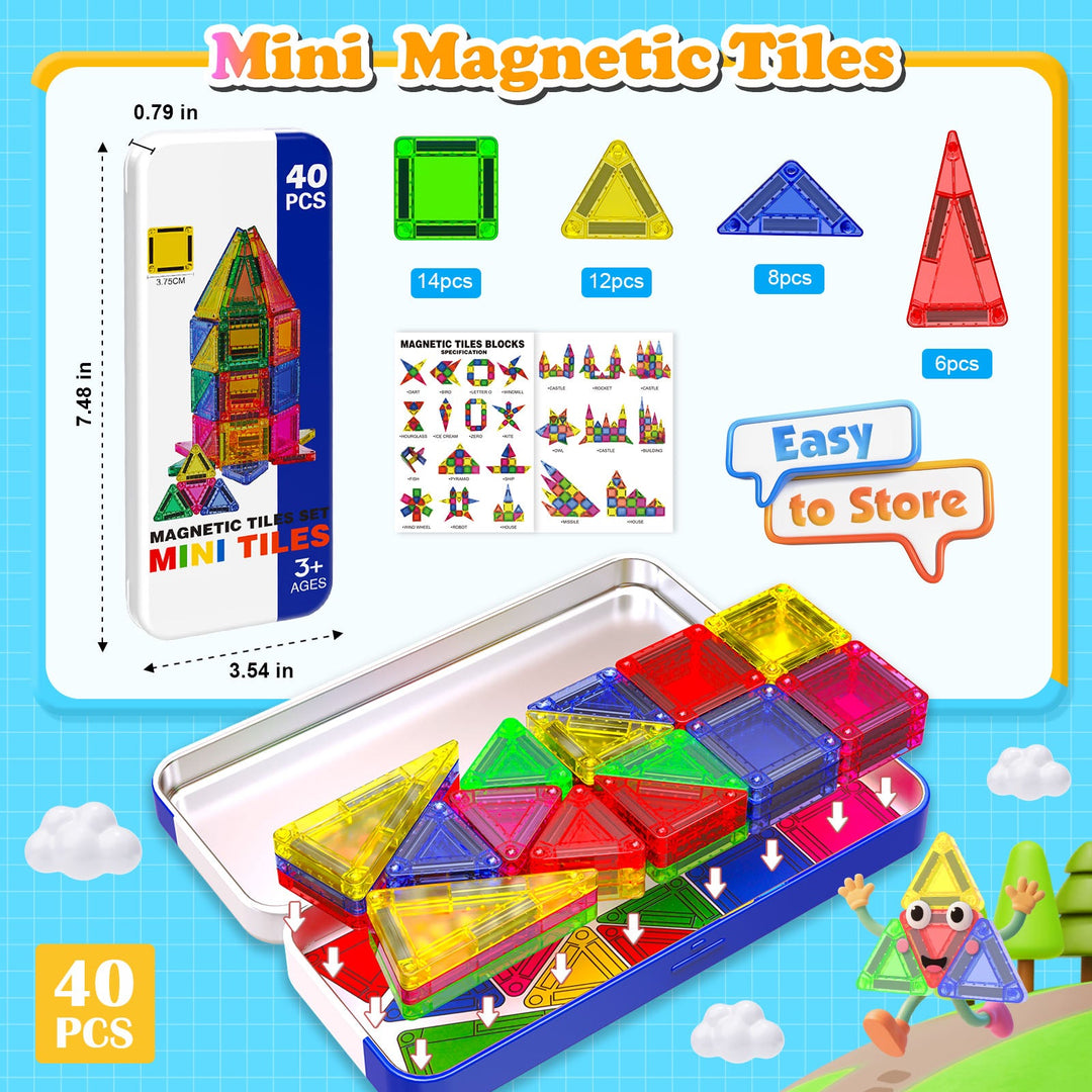 【Geometric Learning】Magnetic Tiles Building Blocks STEM Toys - 2025 Tile Collection