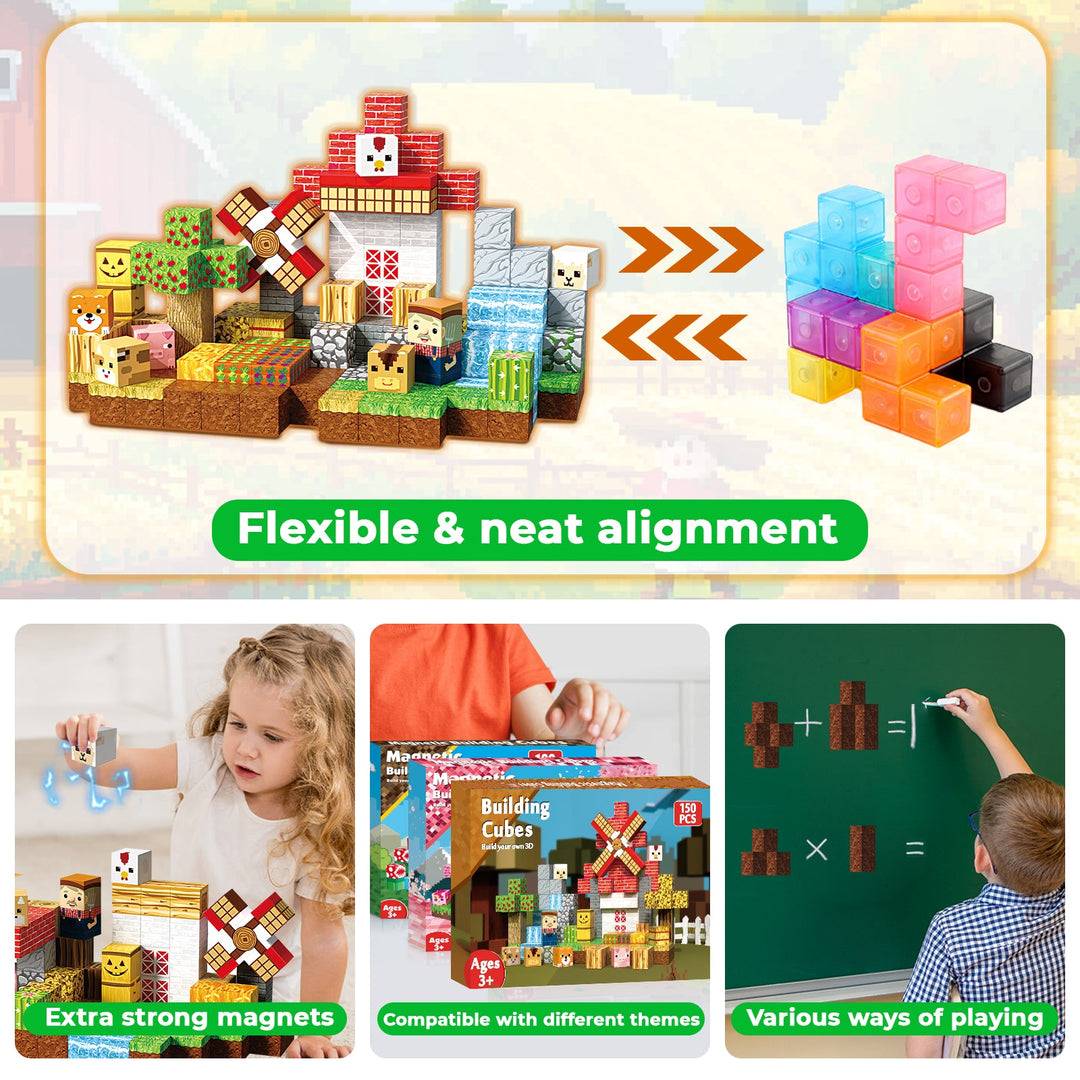 【Rural Farm】Magnetic Tiles Building Blocks STEM Toys - 2025 Village Collection
