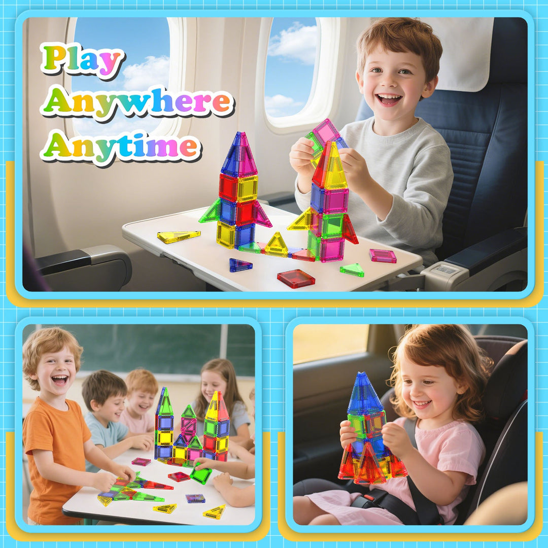【Geometric Learning】Magnetic Tiles Building Blocks STEM Toys - 2025 Tile Collection