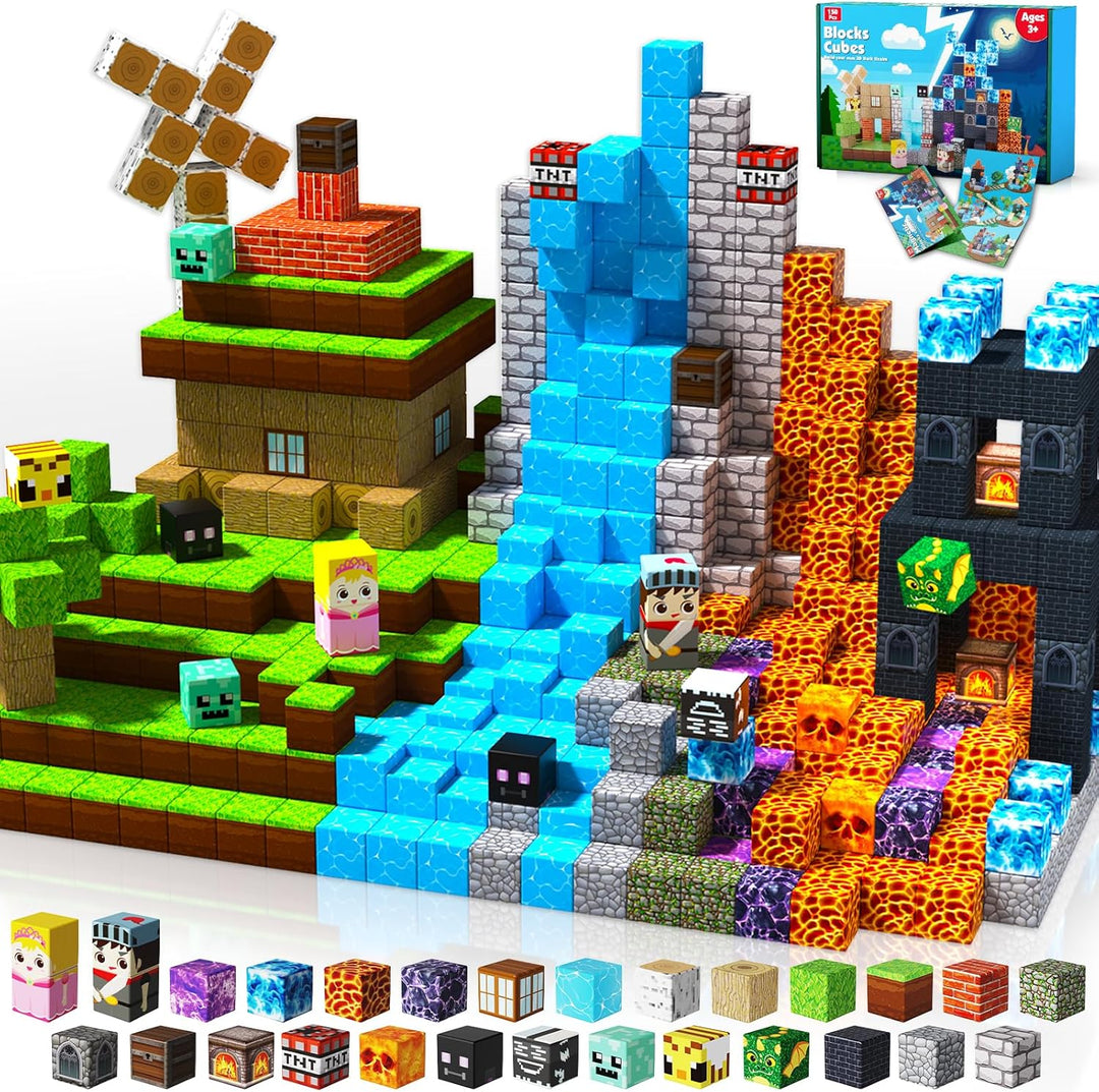 【Grass x Dark】Magnetic Tiles Building Blocks STEM Toys - 2025 Adventure Collection