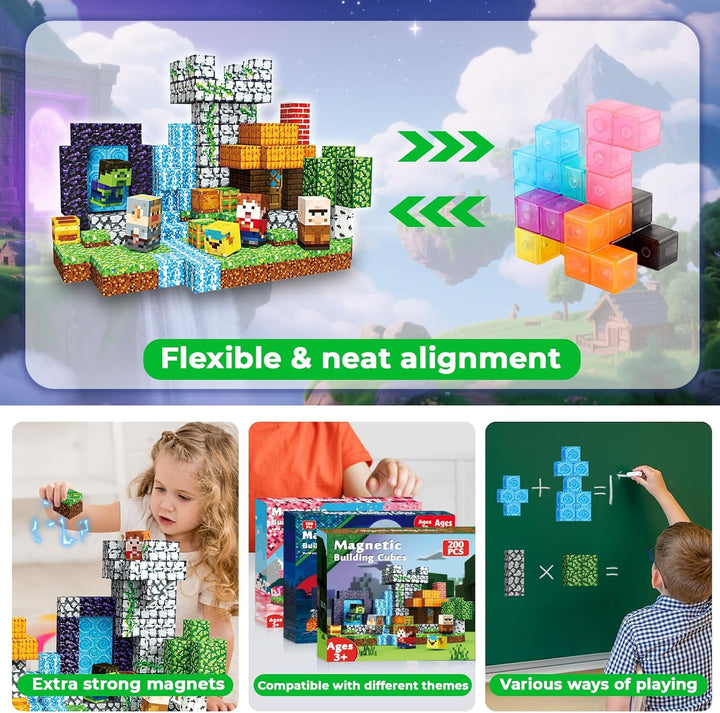 【Pixel World】Magnetic Tiles Building Blocks STEM Toys - 2025 Adventure Collection
