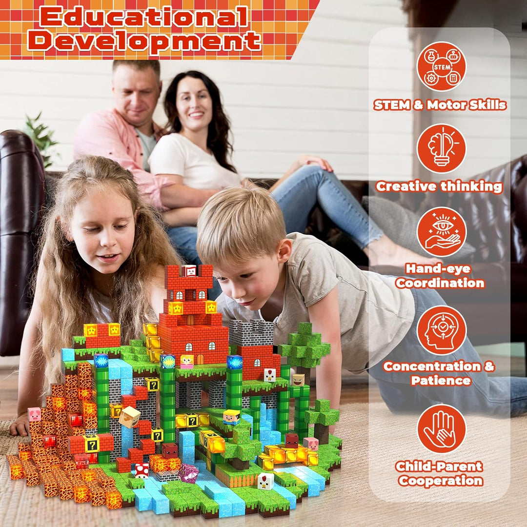 【Gaming Time】Magnetic Tiles Building Blocks STEM Toys - 2025 Glowing Collection