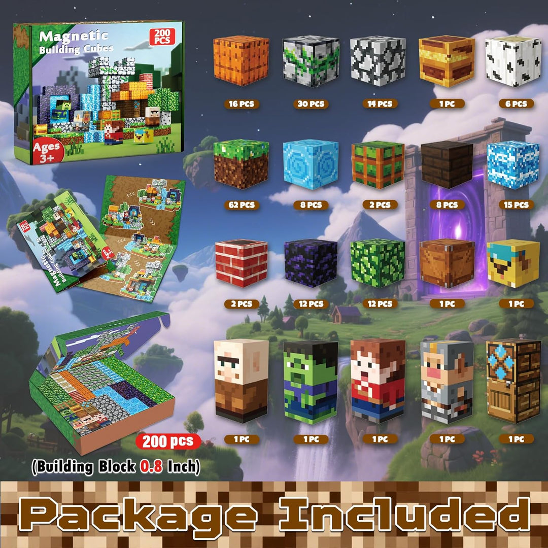 【Pixel World】Magnetic Tiles Building Blocks STEM Toys - 2025 Adventure Collection