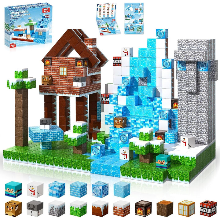 【Frost Zone】Magnetic Tiles Building Blocks STEM Toys - 2025 Village Collection