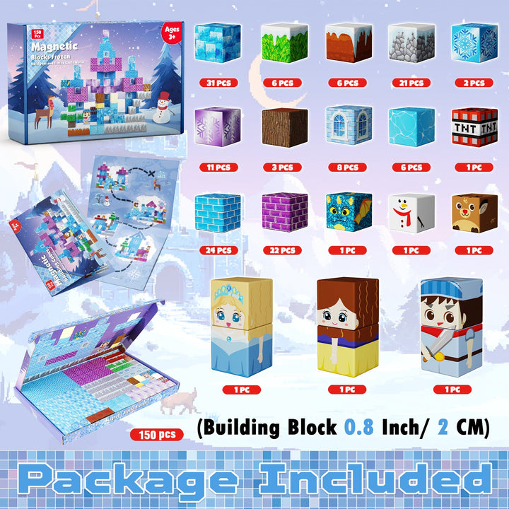 【Clear Blue】Magnetic Tiles Building Blocks STEM Toys - 2025 Castle Collection