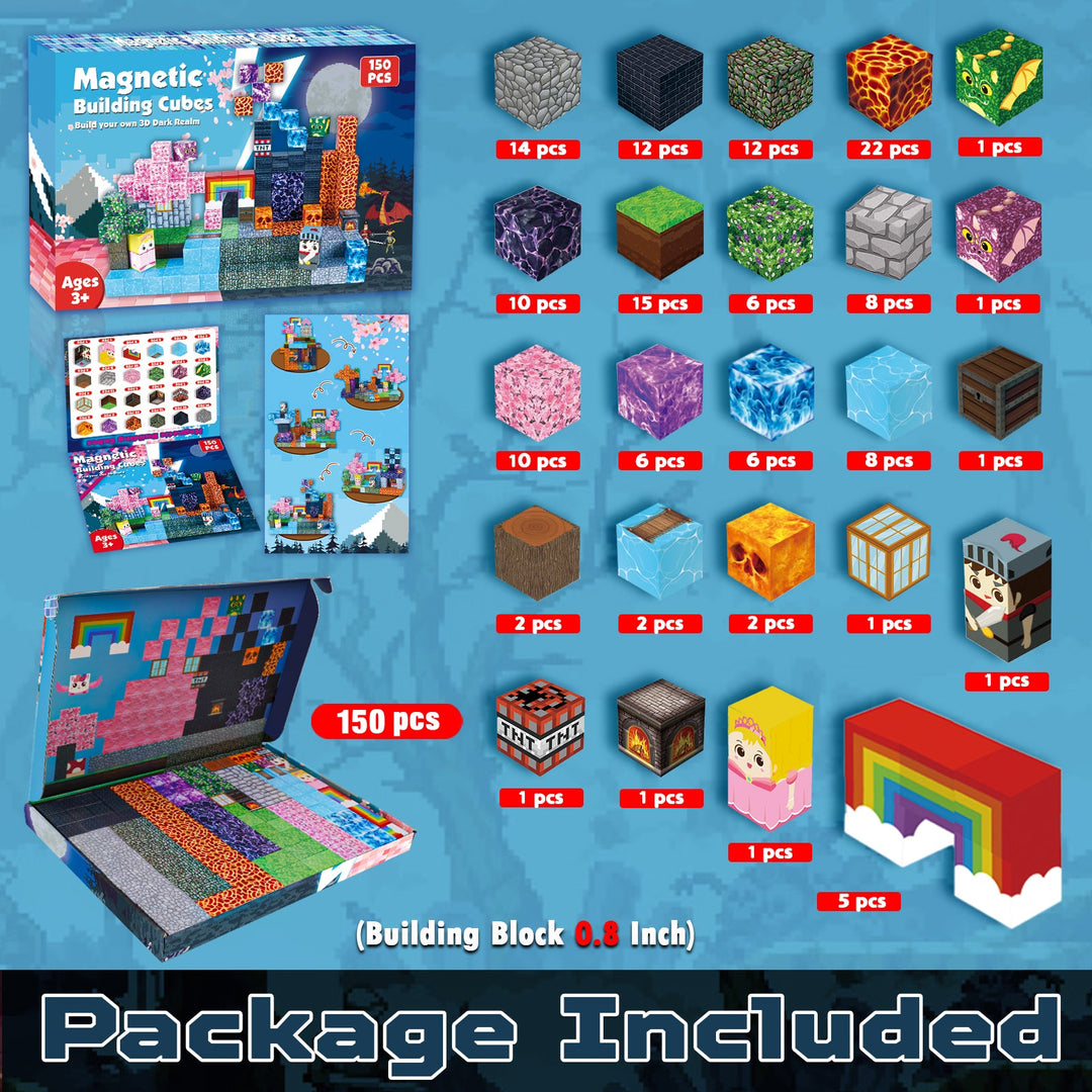 【Pink x Dark】Magnetic Tiles Building Blocks STEM Toys - 2025 Adventure Collection