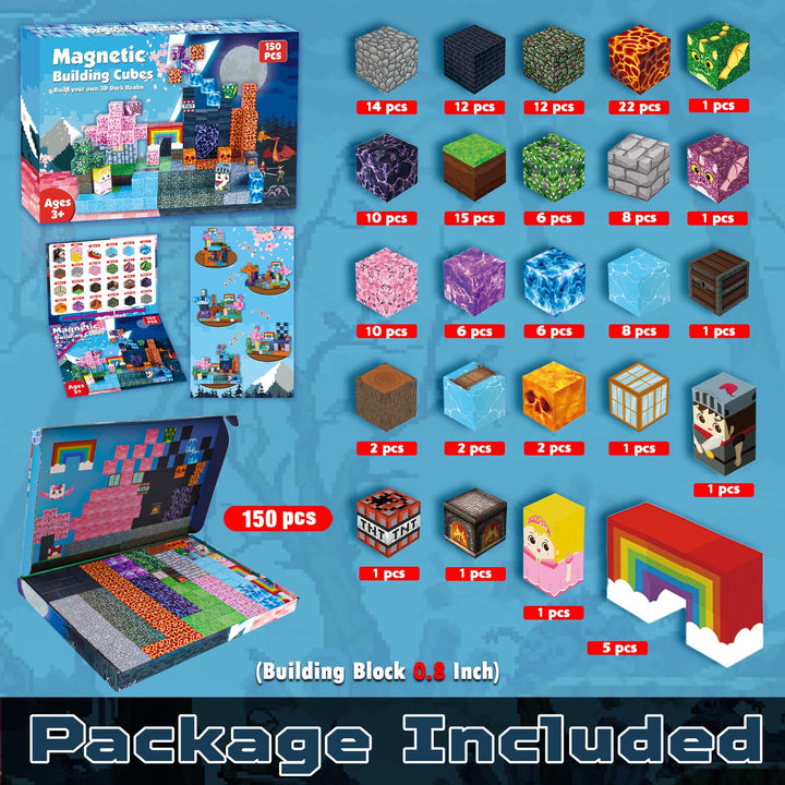 【Pink x Dark】Magnetic Tiles Building Blocks STEM Toys - 2025 Adventure Collection