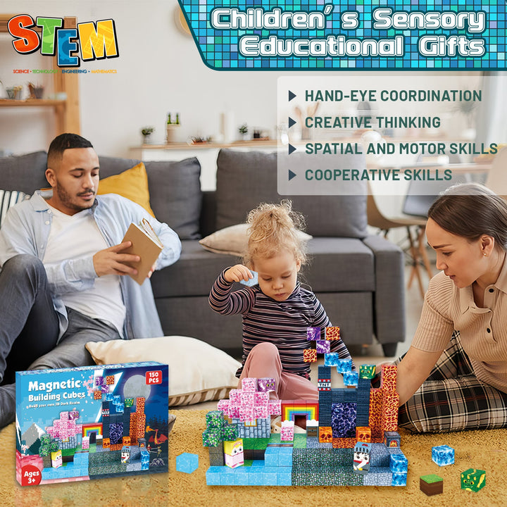 【Pink x Dark】Magnetic Tiles Building Blocks STEM Toys - 2025 Adventure Collection
