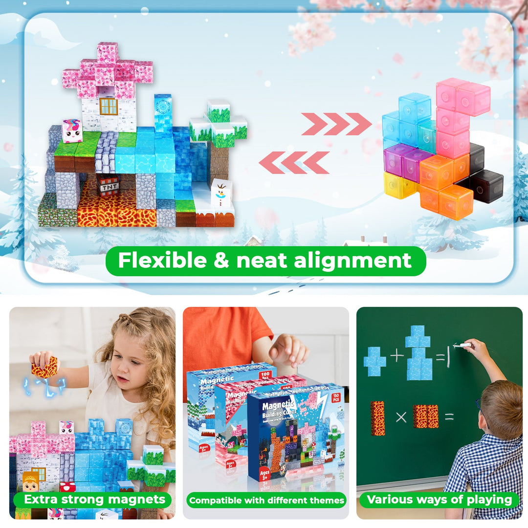 【Forest x Glacier x Dark】Magnetic Tiles Building Blocks STEM Toys - 2025 Adventure Collection