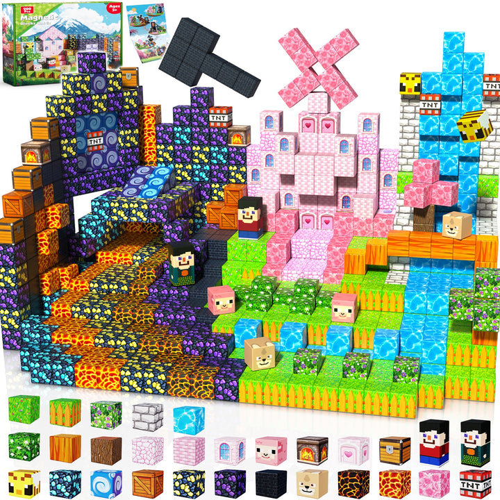 【Pink x Forest x Dark】Magnetic Tiles Building Blocks STEM Toys - 2025 Adventure Collection