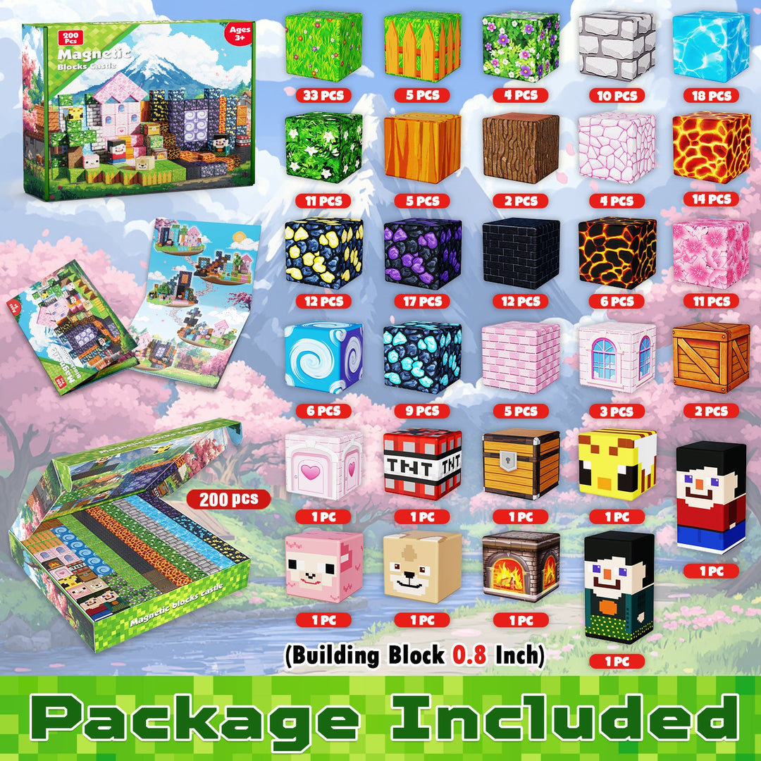 【Pink x Forest x Dark】Magnetic Tiles Building Blocks STEM Toys - 2025 Adventure Collection