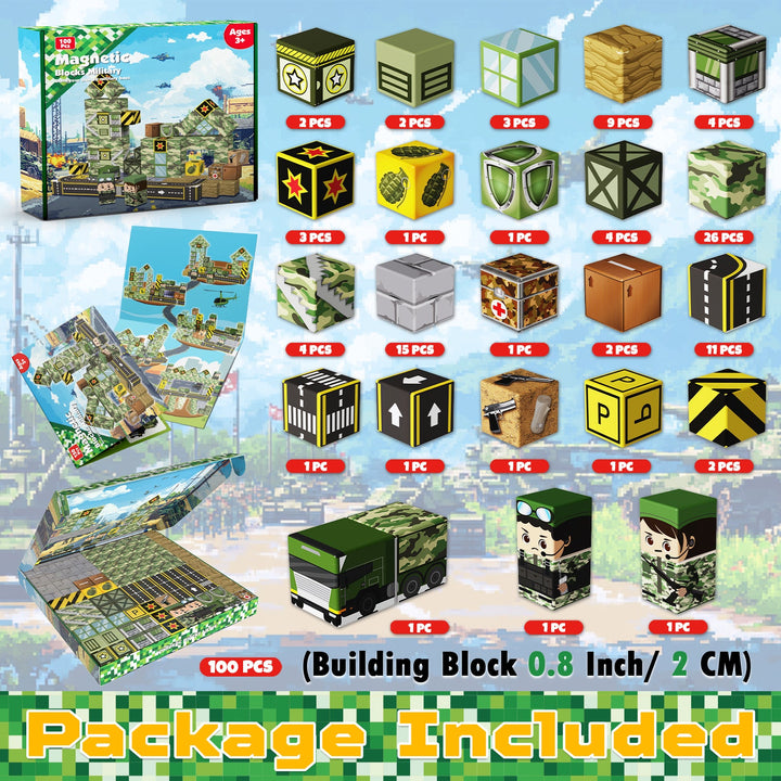 【Battle Ground】Magnetic Tiles Building Blocks STEM Toys - 2025 Fiction Collection