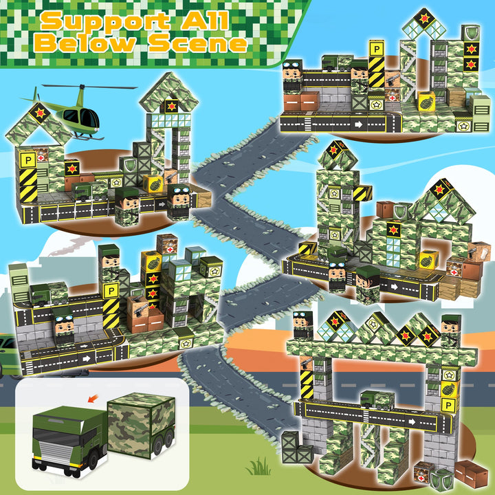 【Battle Ground】Magnetic Tiles Building Blocks STEM Toys - 2025 Fiction Collection