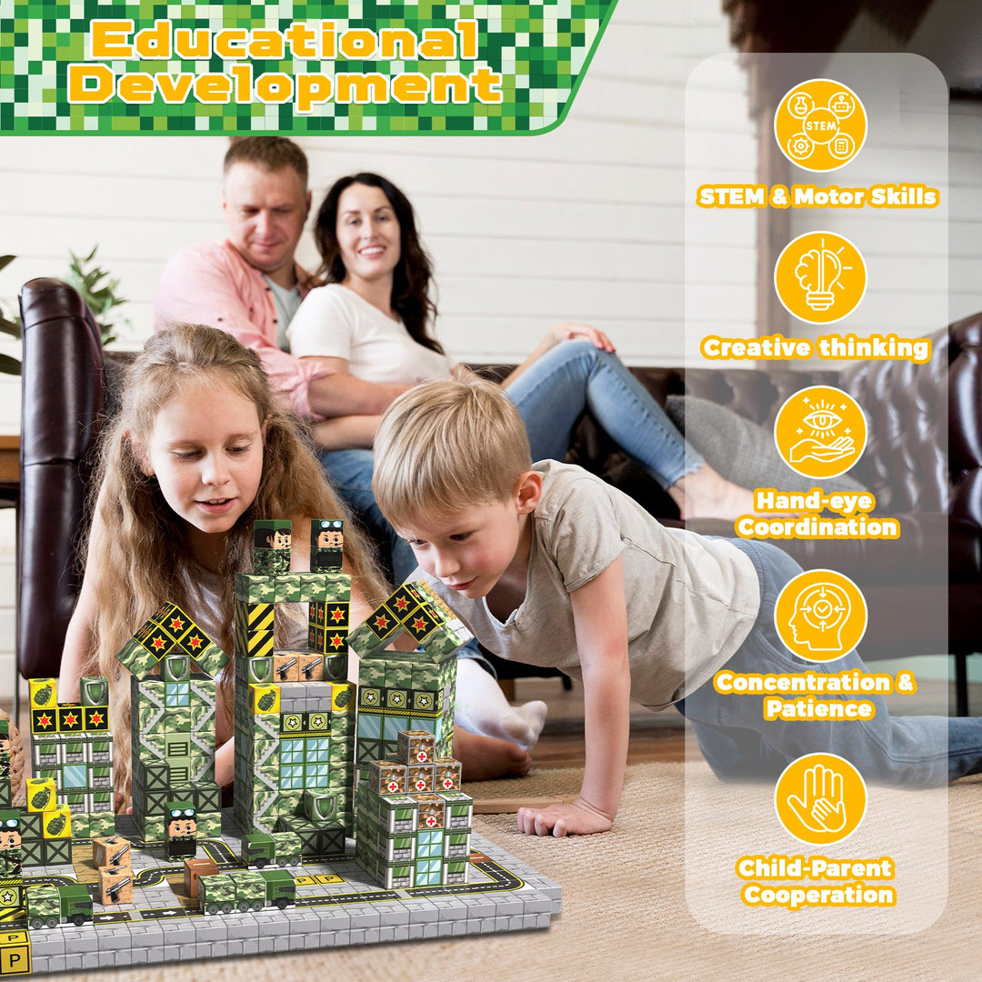 【Battle Ground】Magnetic Tiles Building Blocks STEM Toys - 2025 Fiction Collection