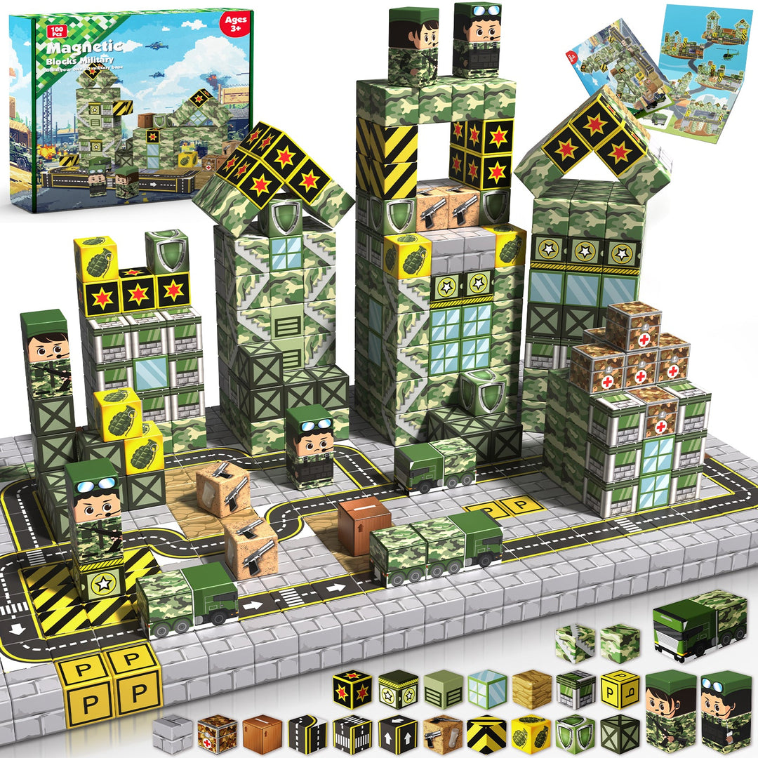 【Battle Ground】Magnetic Tiles Building Blocks STEM Toys - 2025 Fiction Collection