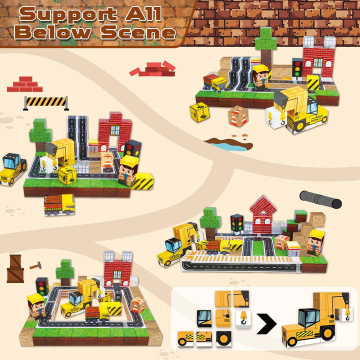 【Town Construction】Magnetic Tiles Building Blocks STEM Toys - 2025 Village Collection