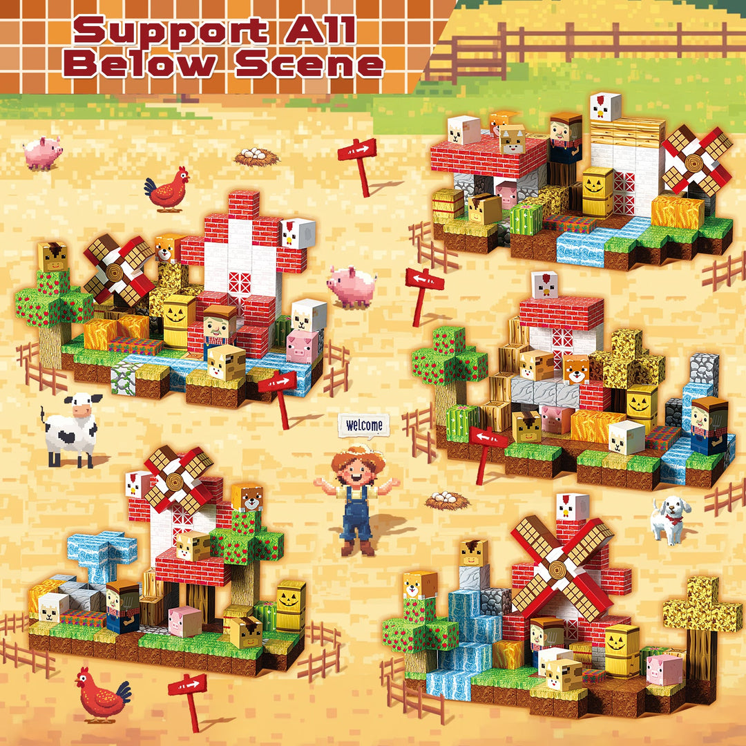 【Rural Farm】Magnetic Tiles Building Blocks STEM Toys - 2025 Village Collection
