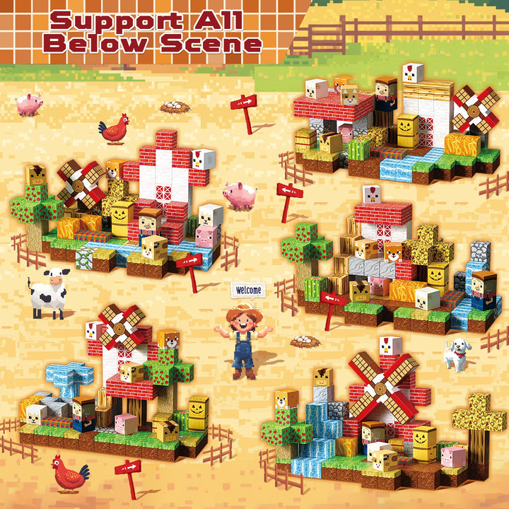 【Rural Farm】Magnetic Tiles Building Blocks STEM Toys - 2025 Village Collection