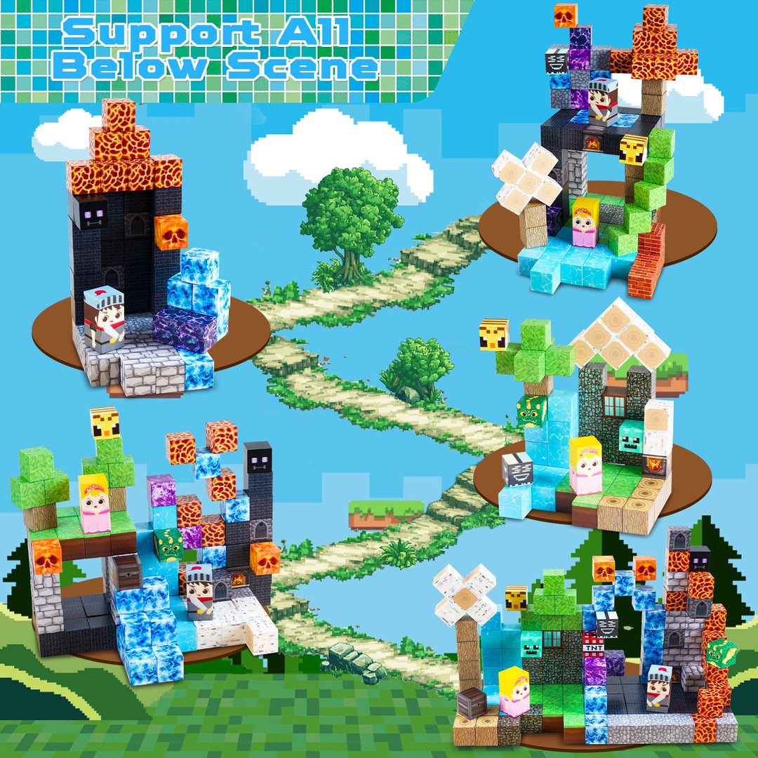 【Grass x Dark】Magnetic Tiles Building Blocks STEM Toys - 2025 Adventure Collection
