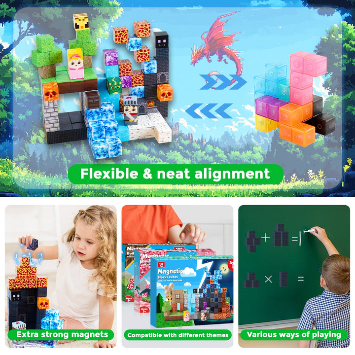 【Grass x Dark】Magnetic Tiles Building Blocks STEM Toys - 2025 Adventure Collection