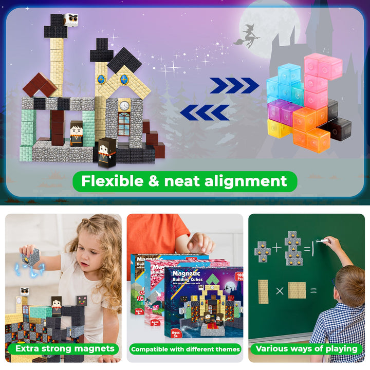 【Magic School】Magnetic Tiles Building Blocks STEM Toys - 2025 Fiction Collection