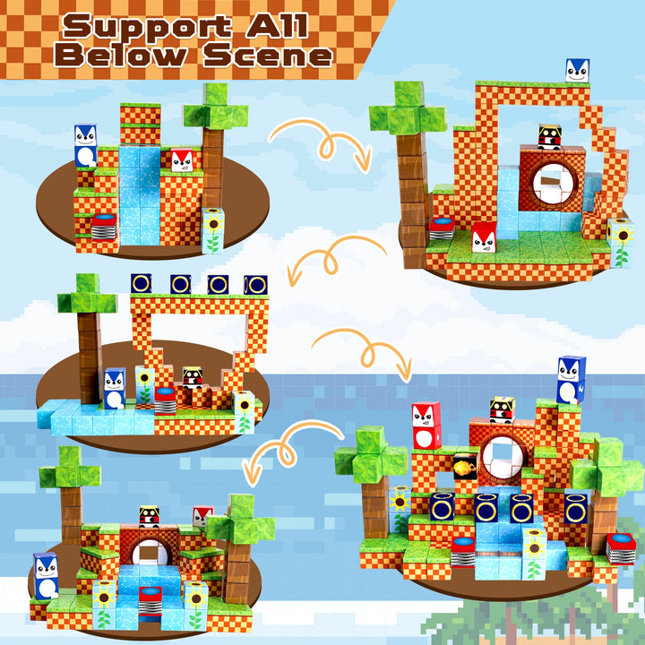 【Running Track】Magnetic Tiles Building Blocks STEM Toys - 2025 Fiction Collection