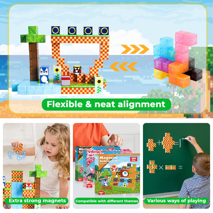 【Running Track】Magnetic Tiles Building Blocks STEM Toys - 2025 Fiction Collection