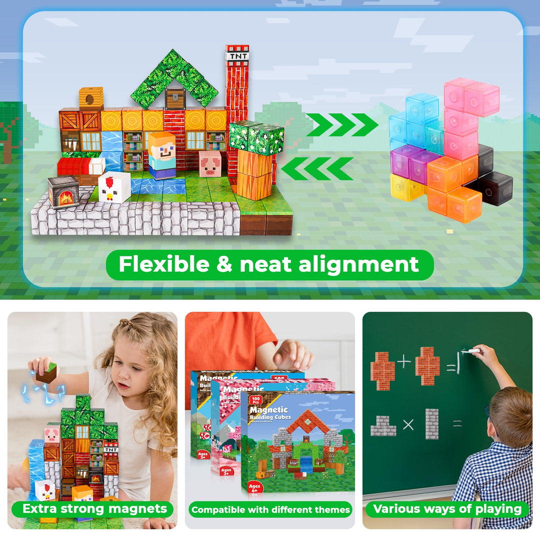 Grassland Magnetic Tiles Building Blocks STEM Toys - 2025 Village Collection