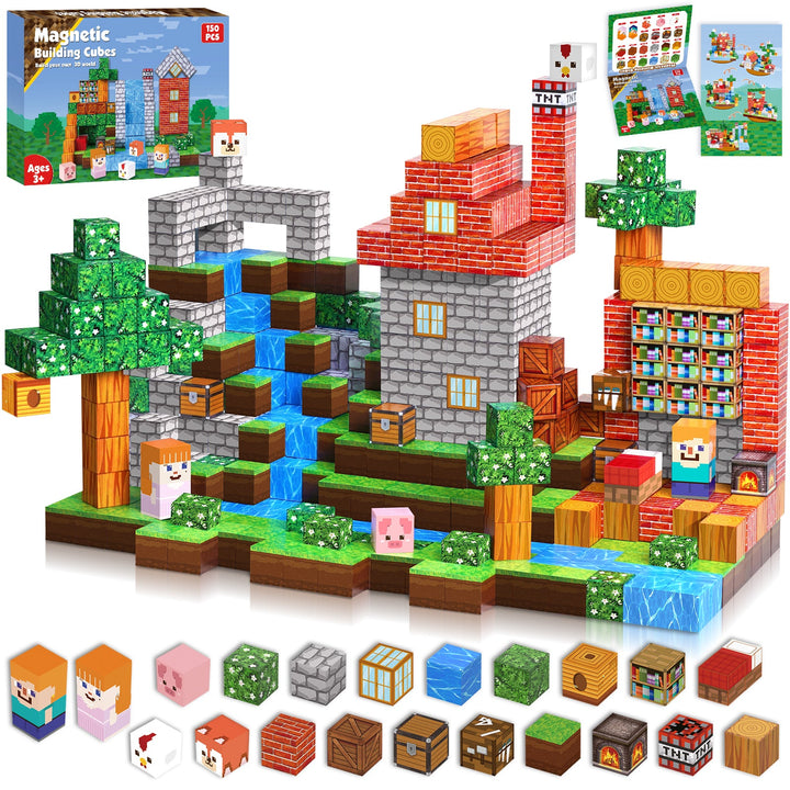 Grassland Magnetic Tiles Building Blocks STEM Toys - 2025 Village Collection