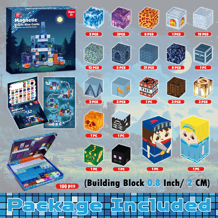 【Midnight Blue】Magnetic Tiles Building Blocks STEM Toys - 2025 Castle Collection