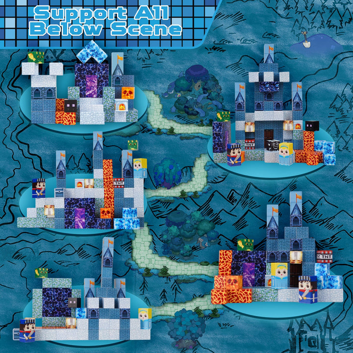 【Midnight Blue】Magnetic Tiles Building Blocks STEM Toys - 2025 Castle Collection