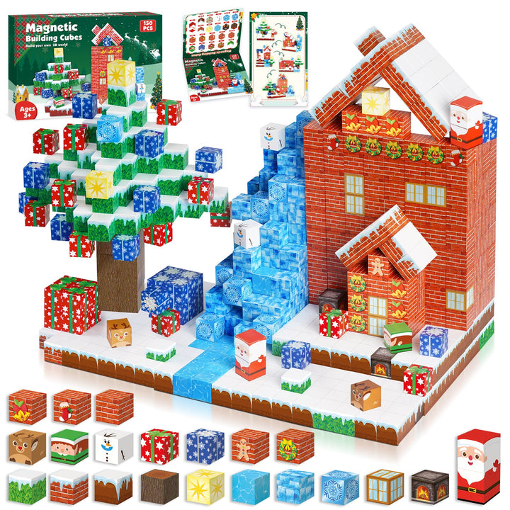 【Christmas Eve】Magnetic Tiles Building Blocks STEM Toys - 2025 Village Collection