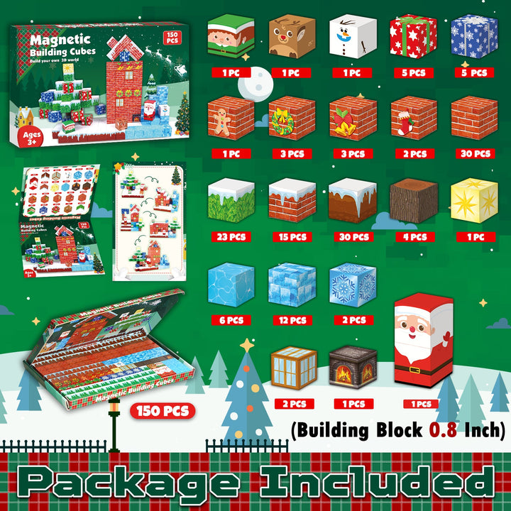 【Christmas Eve】Magnetic Tiles Building Blocks STEM Toys - 2025 Village Collection