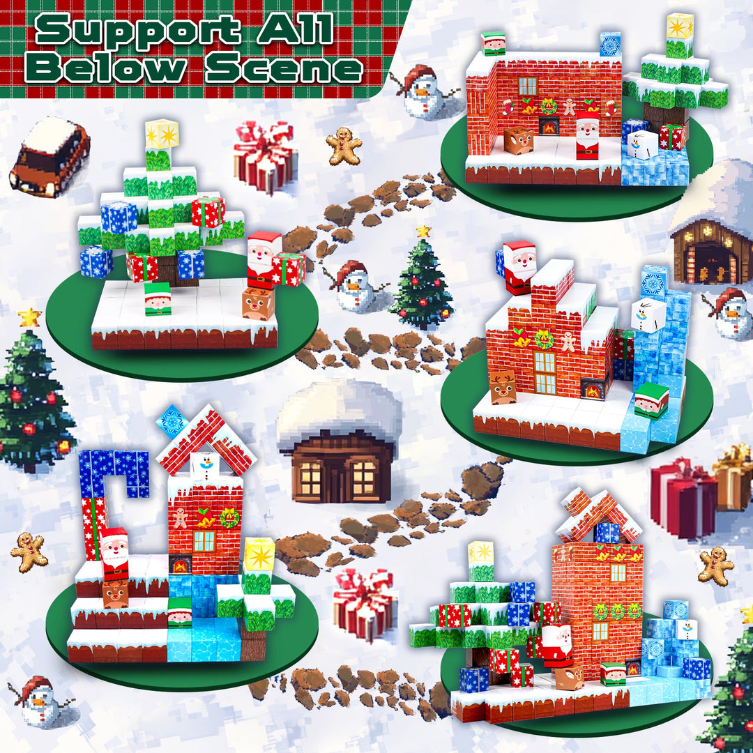 【Christmas Eve】Magnetic Tiles Building Blocks STEM Toys - 2025 Village Collection