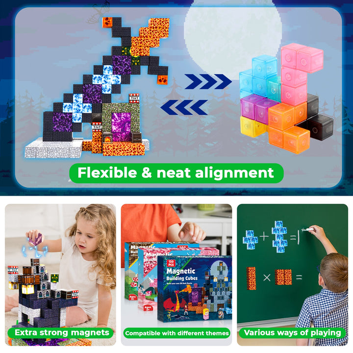 【Dark Realm】Magnetic Tiles Building Blocks STEM Toys - 2025 Adventure Collection
