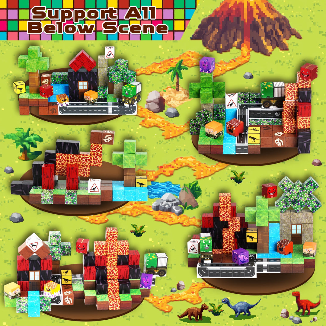 【Dinosaur Age】Magnetic Tiles Building Blocks STEM Toys - 2025 Fiction Collection