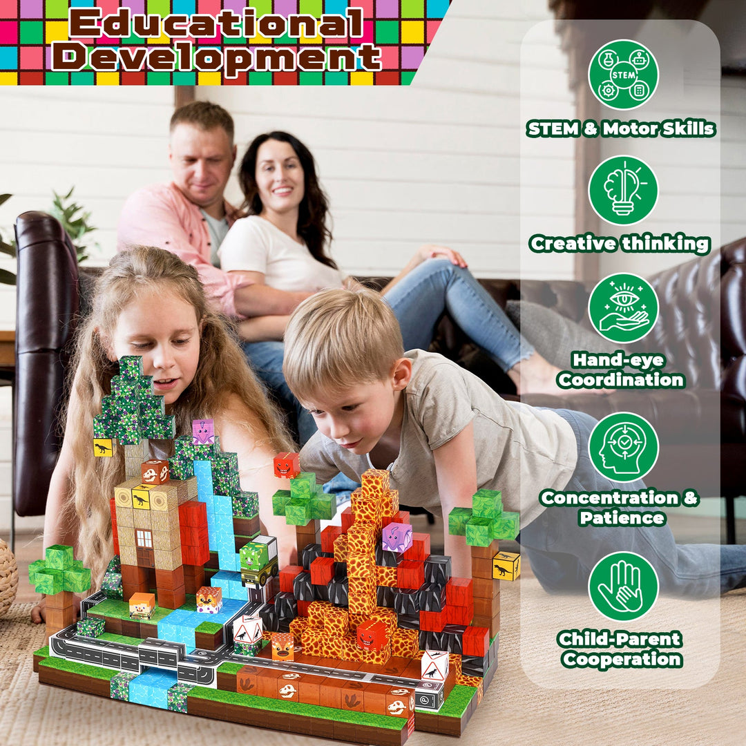 【Dinosaur Age】Magnetic Tiles Building Blocks STEM Toys - 2025 Fiction Collection