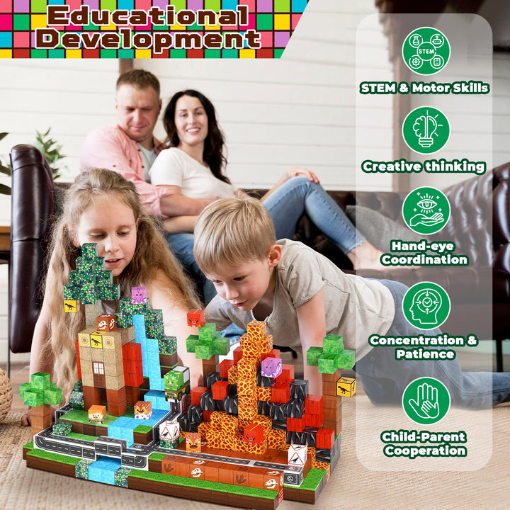 【Dinosaur Age】Magnetic Tiles Building Blocks STEM Toys - 2025 Fiction Collection