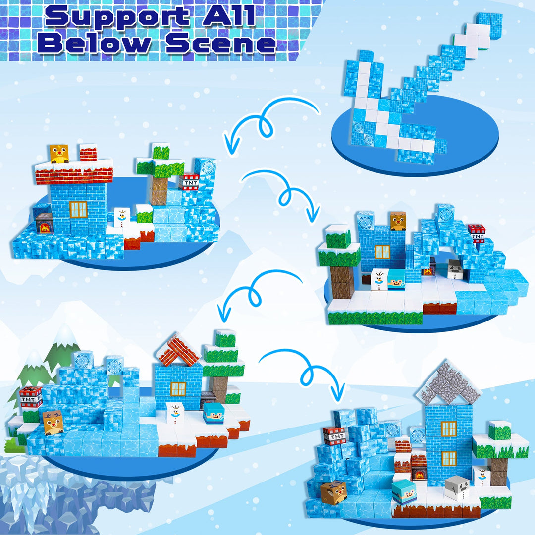 【Frost Zone】Magnetic Tiles Building Blocks STEM Toys - 2025 Village Collection