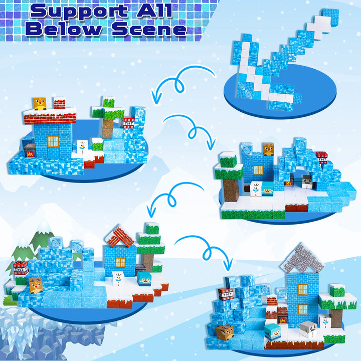 【Frost Zone】Magnetic Tiles Building Blocks STEM Toys - 2025 Village Collection