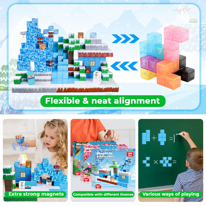 【Frost Zone】Magnetic Tiles Building Blocks STEM Toys - 2025 Village Collection