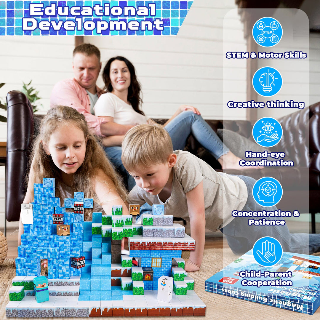 【Frost Zone】Magnetic Tiles Building Blocks STEM Toys - 2025 Village Collection