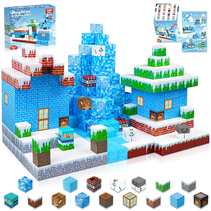 【Frost Zone】Magnetic Tiles Building Blocks STEM Toys - 2025 Village Collection