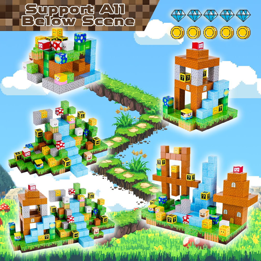 【Gaming Time】Magnetic Tiles Building Blocks STEM Toys - 2025 Fiction Collection