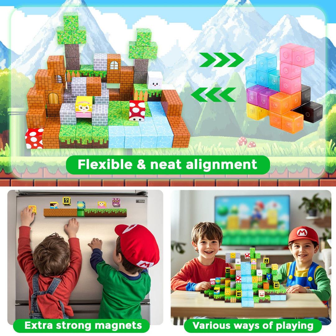【Gaming Time】Magnetic Tiles Building Blocks STEM Toys - 2025 Fiction Collection