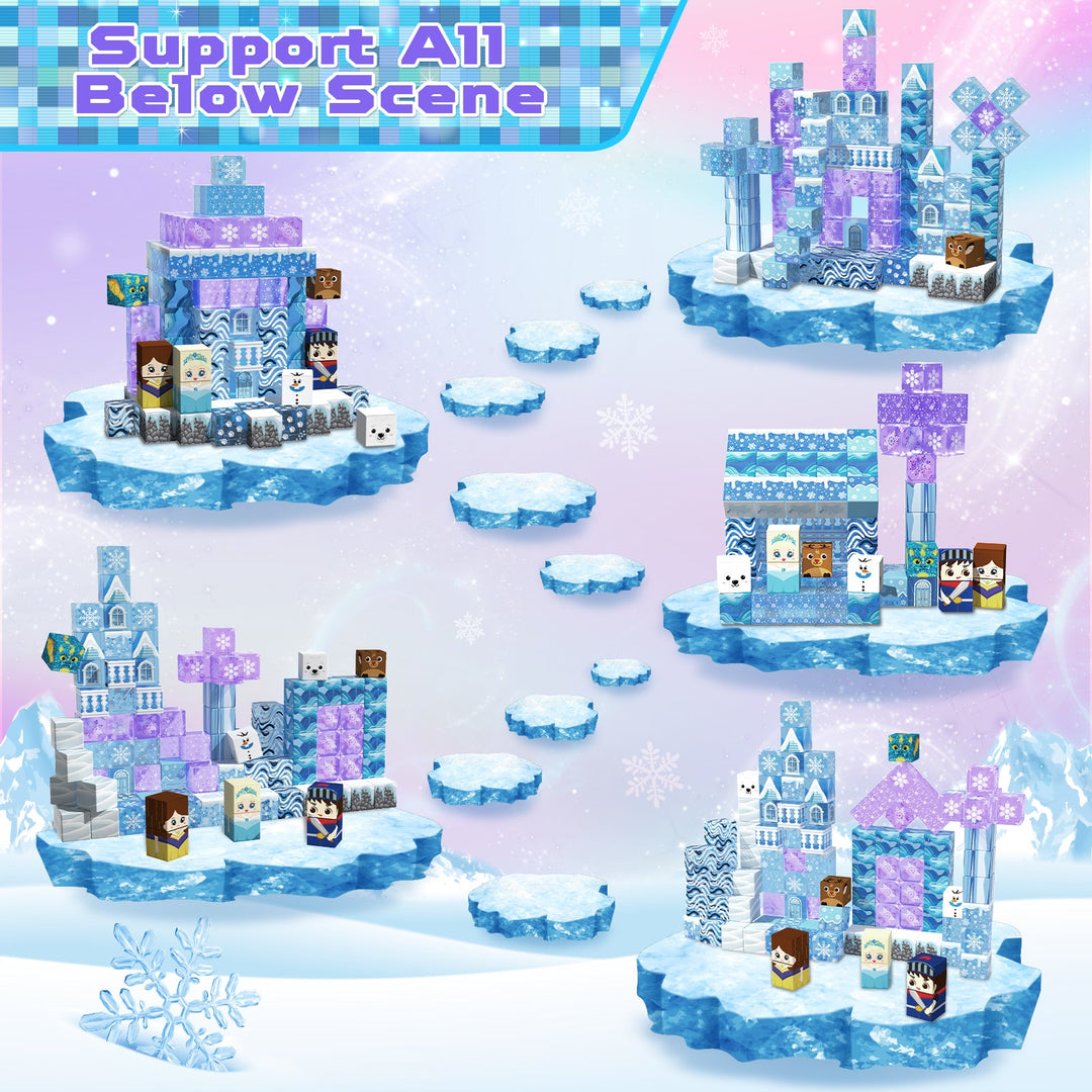 【Clear Blue】Magnetic Tiles Building Blocks STEM Toys - 2025 Castle Collection
