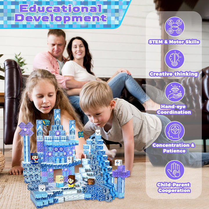 【Clear Blue】Magnetic Tiles Building Blocks STEM Toys - 2025 Castle Collection